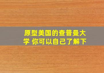 原型美国的查普曼大学 你可以自己了解下